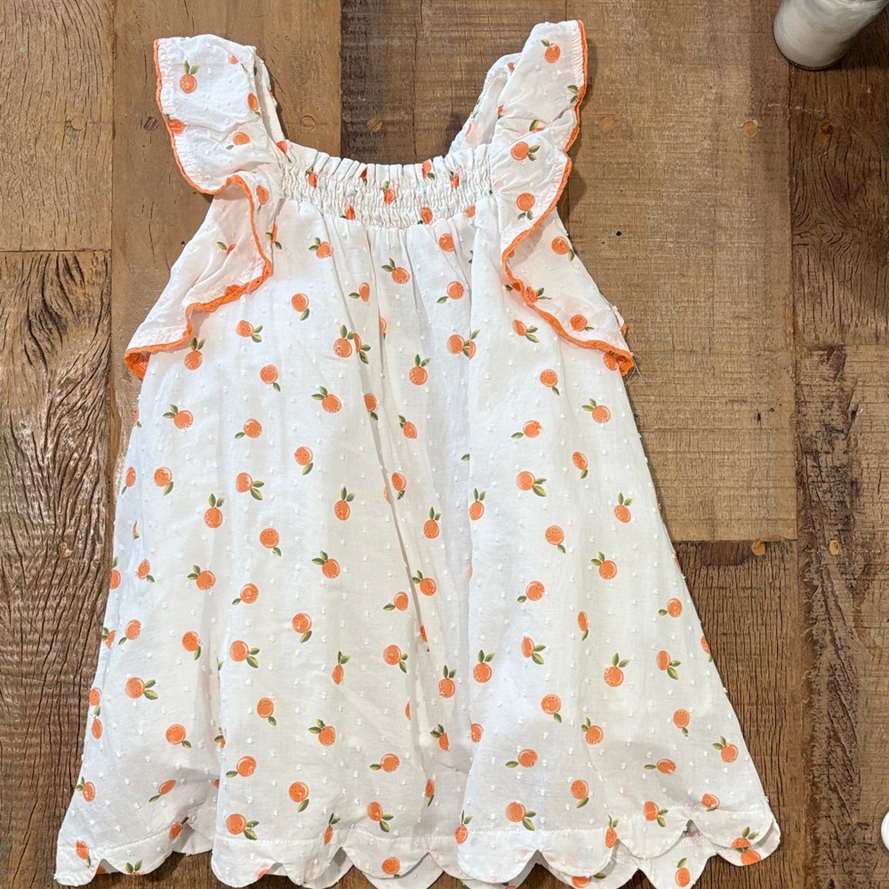 Rachel Zoe White Dress with Orange Print